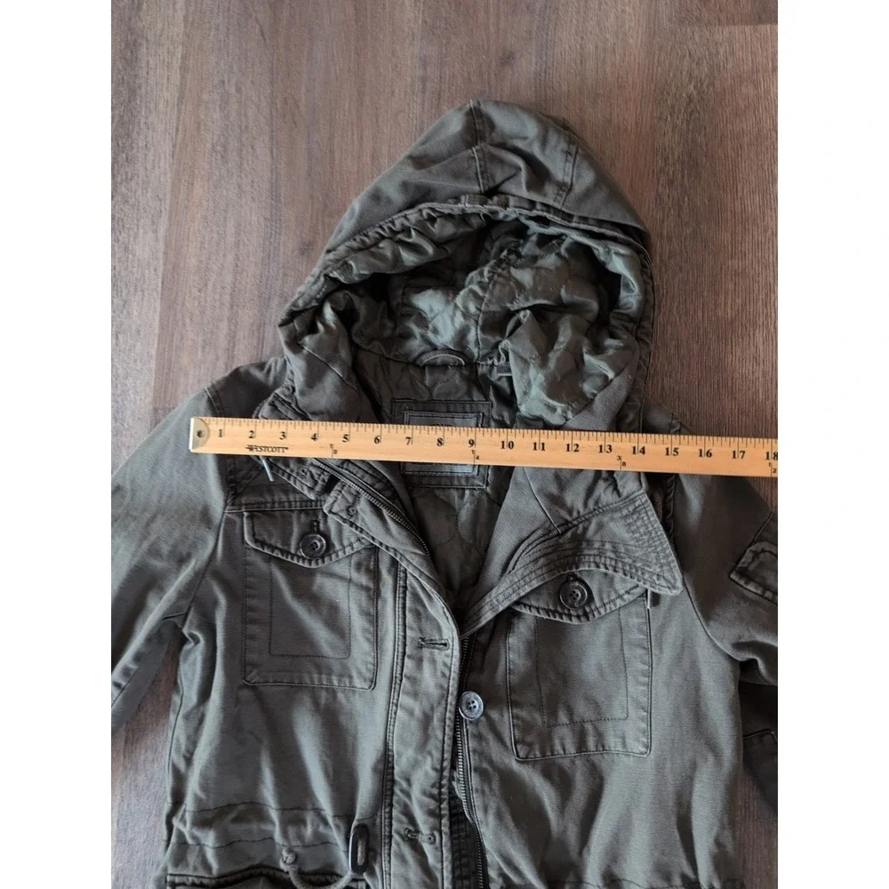 Levis Jacket Womens Med Green Field Hooded Pockets Outdoors Quilted Lined - Picture 8 of 14
